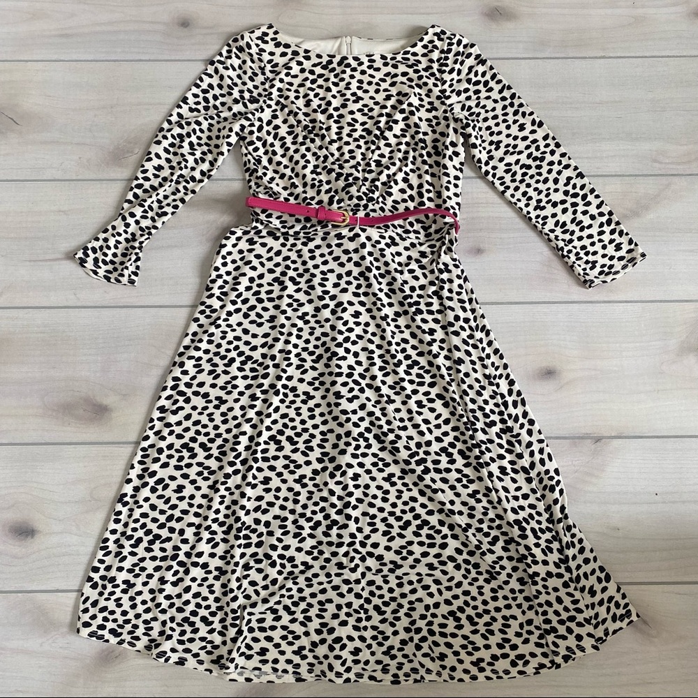 Harper Rose White Black Dot Belted Dress